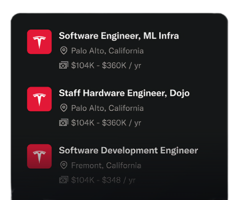 Job posting on profile